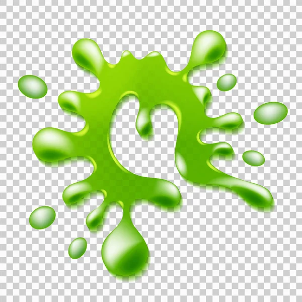 Realistické Zelený Sliz Ilustrace Izolované Průhledné Pozadí Grafický Koncept Pro — Stockový vektor