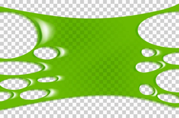 Розтягнутий Зелений Липкий Слиз Ілюстрація Ізольована Прозорому Фоні Графічна Концепція — стоковий вектор