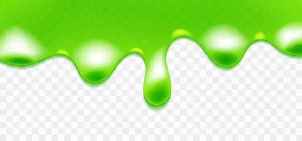 リアルな緑の粘着性のスライム 透明な背景に分離されたイラストレーション デザインのグラフィックコンセプト — ストックベクタ