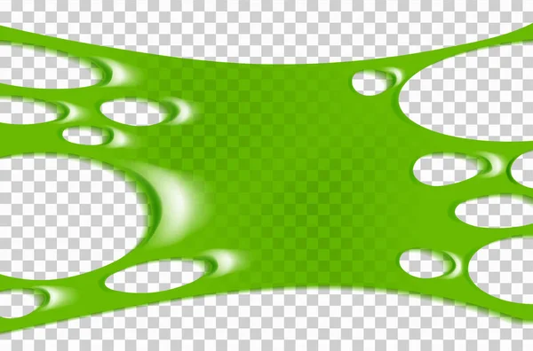 Stretched Green Sticky Slime Illustration Isolated Transparent Background Graphic Concept — Stock Vector