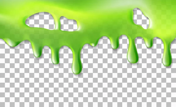 Realistický Zelený Sliz Ilustrace Osamocena Průhledném Pozadí Grafická Koncepce Návrhu — Stockový vektor