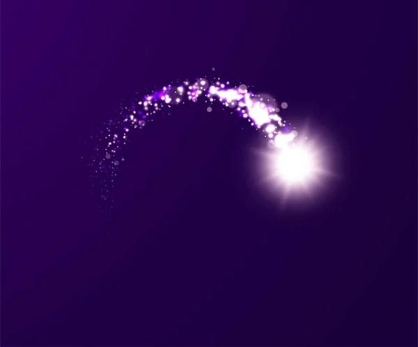 輝く星の塵のライト 光は粒子に影響を与えるイラスト あなたのデザインのグラフィックコンセプト — ストックベクタ