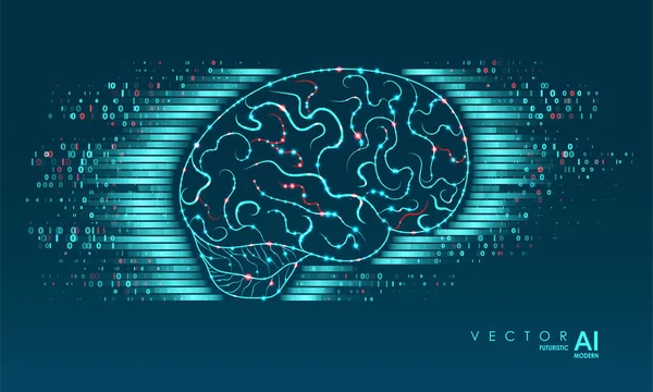 Illustration Intelligence Artificielle Intelligence Artificielle Concept Apprentissage Automatique Code Informatique — Image vectorielle