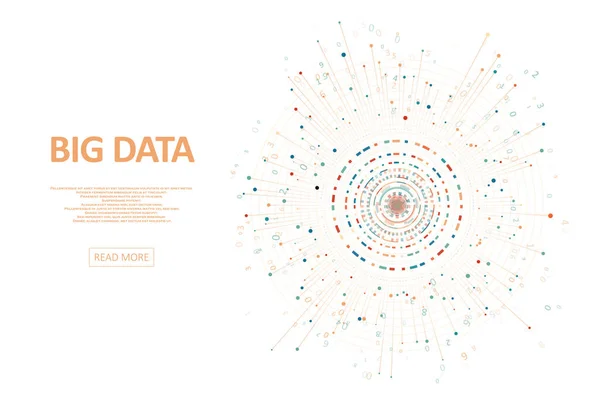 Visualização Abstrata Big Data Representação Código Big Data Rede Futurista — Vetor de Stock