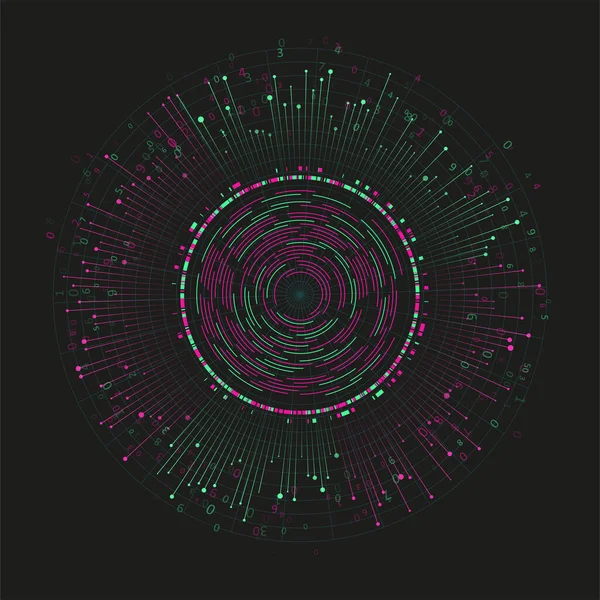 Visualisation Infographique Abstraite Représentation Big Data Code Réseau Futuriste Analyse — Image vectorielle