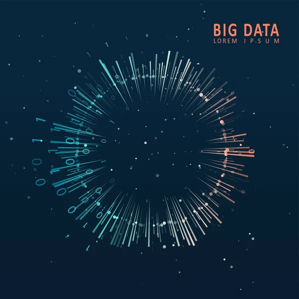 Visualizzazione Astratta Dell Infografica Rappresentazione Codice Big Data Rete Futuristica — Vettoriale Stock