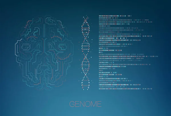 Velká Vizualizace Genomických Dat Dna Test Genomová Mapa Grafický Koncept — Stockový vektor