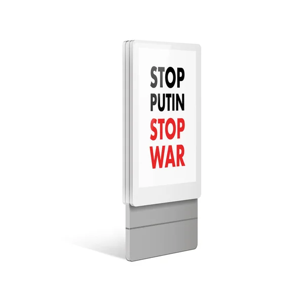 Pare Putin Stop War Banner Suporte Publicidade Livre Conceito Gráfico — Vetor de Stock