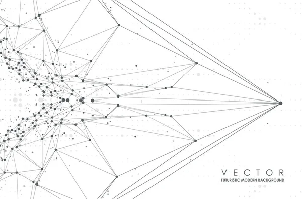 Espace Polygonal Abstrait Arrière Plan Avec Points Lignes Connexion Concept — Image vectorielle