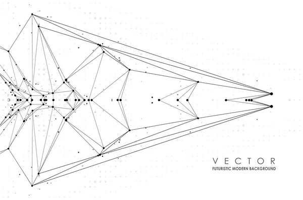 Espace Polygonal Abstrait Arrière Plan Avec Points Lignes Connexion Concept — Image vectorielle