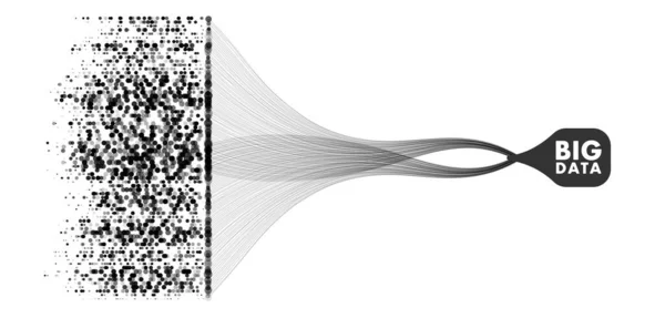 Representación Flujo Big Data Visualización Abstracta Infografías Red Futurista Analítica — Vector de stock