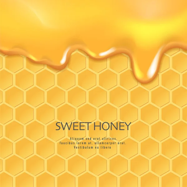 ハニカムと蜂蜜の背景 デザインのグラフィックコンセプト — ストックベクタ