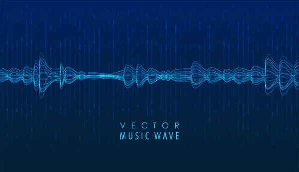 Sound Wave Poster Abstract Waves Particles Graphic Concept Your Design — Stock Vector