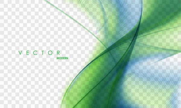 Onda Verde Abstracta Sobre Fondo Transparente Concepto Gráfico Para Diseño — Vector de stock