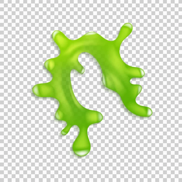 Realistické Zelený Sliz Ilustrace Izolované Průhledné Pozadí Grafický Koncept Pro — Stockový vektor