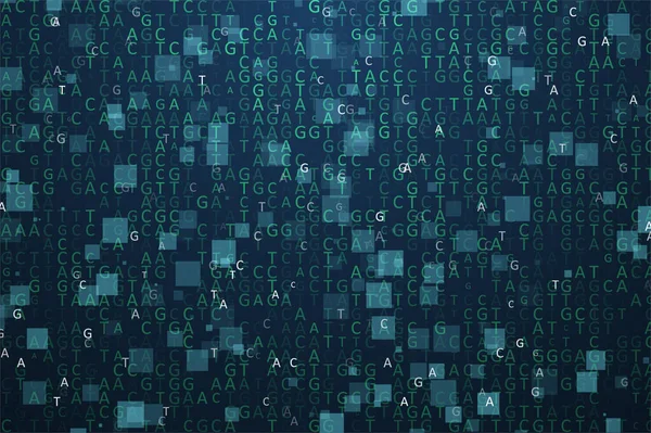 Visualización Grandes Datos Genómicos Digital Agct Código Cuatro Bases Emparejamiento — Archivo Imágenes Vectoriales