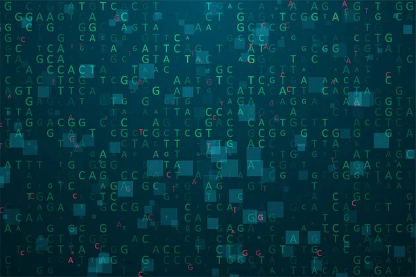 Big Genomic Data Visualization Digital Agct Code Four Bases Dna — Stock Vector
