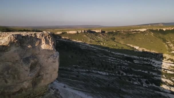 Vidéo Roche Blanche Crimée Parcourez Péninsule Ukraine Une Falaise Belles — Video