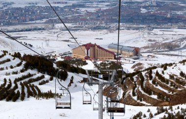 Mountain ski resort Palandoken Turkey clipart