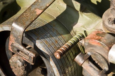 Wwii 'nin Rus havan topunun kontrol mekanizması.