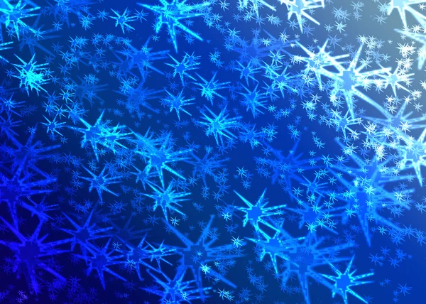 Flocons de neige fond bleu — Photo