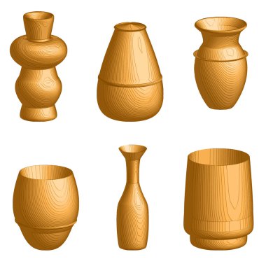 Ahşap cilalı içecek kapları