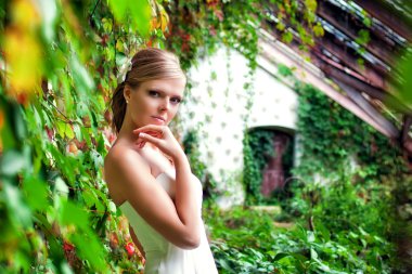 güzel bir gelin romantik portresi