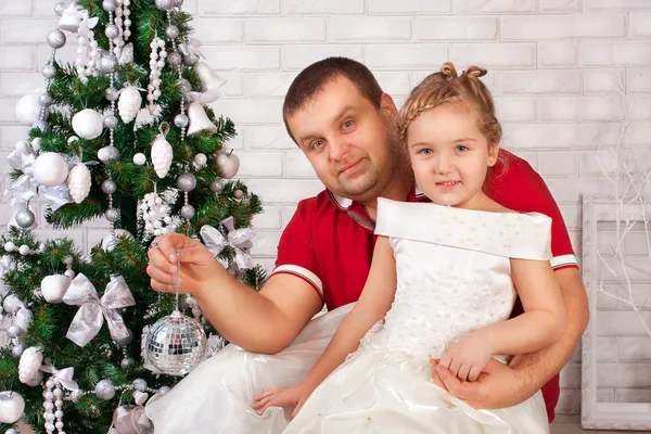 Happy smiling little girl with father — Stock Photo, Image