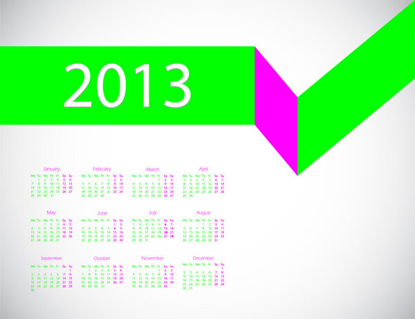 Abstract business calendar 2013