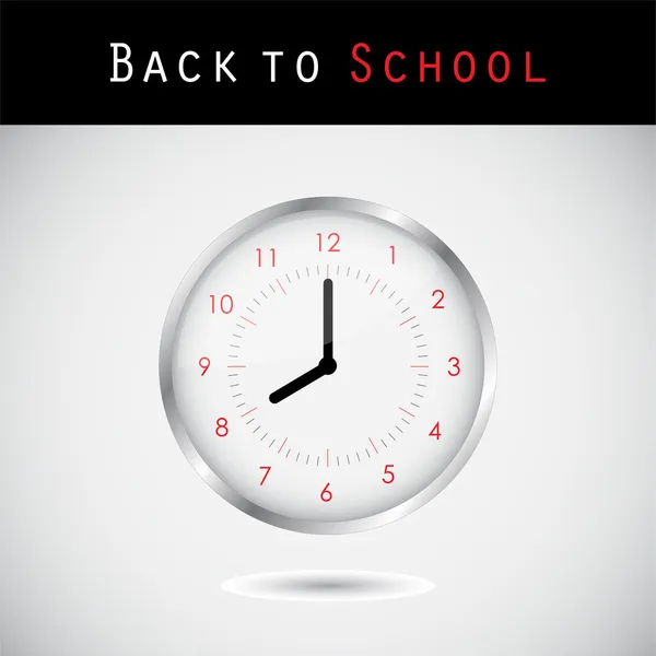 Back to school background with a clock — Stock Vector