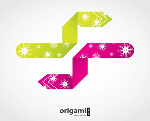 Burbuja de discurso de origami abstracto con diseño especial de Navidad — Vector de stock