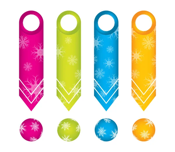 Special arrow stickers set with special Christmas ball — Stock Vector