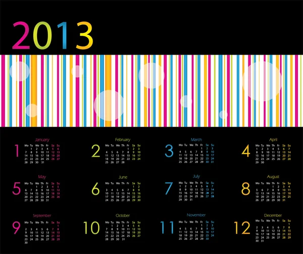 Calendrier vectoriel pour 2013 — Image vectorielle