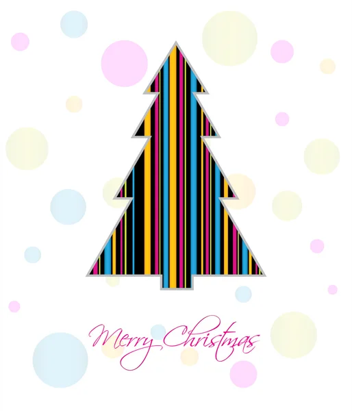 Veselé vánoční přání s vánoční stromeček — Stockový vektor