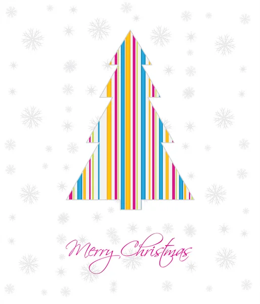 Feliz tarjeta de Navidad con árbol de Navidad — Archivo Imágenes Vectoriales