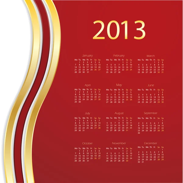 2013 calendar — Stock Vector