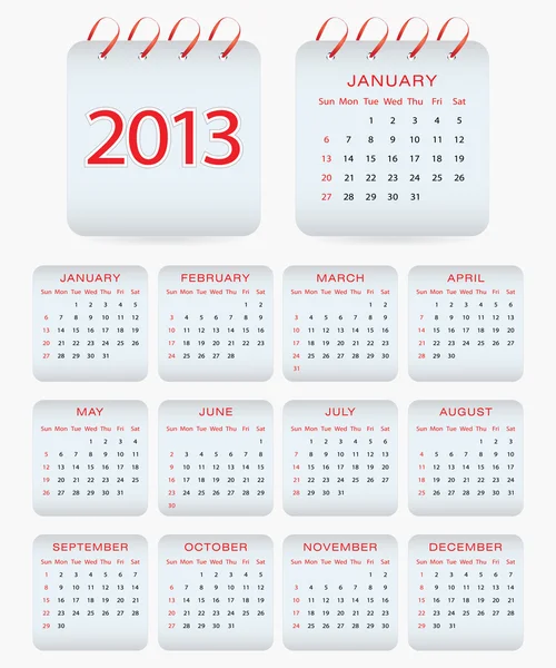 Calendario vectorial 2013 — Vector de stock