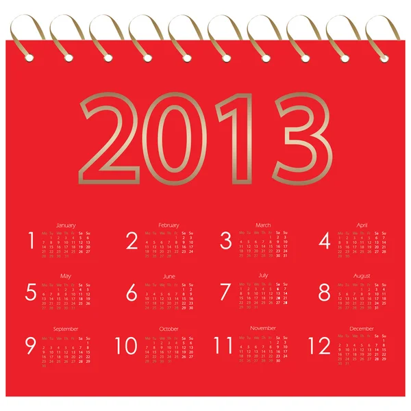 Vektorkalender 2013 — Stockvektor