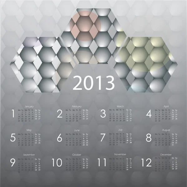 Calendario 2013. Sfondo astratto — Vettoriale Stock