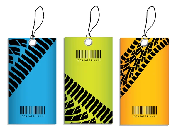 Price tags with tire design — Stock Vector