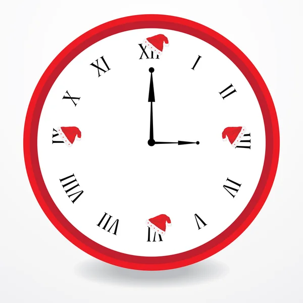 Reloj especial con diseño navideño — Vector de stock