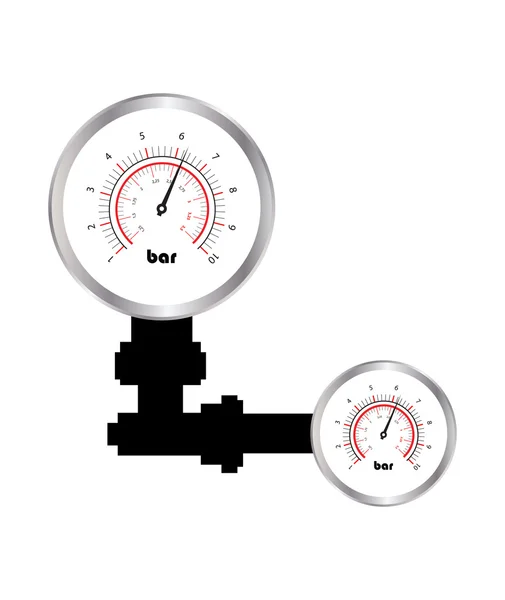 Manómetro especial sobre fondo blanco — Vector de stock