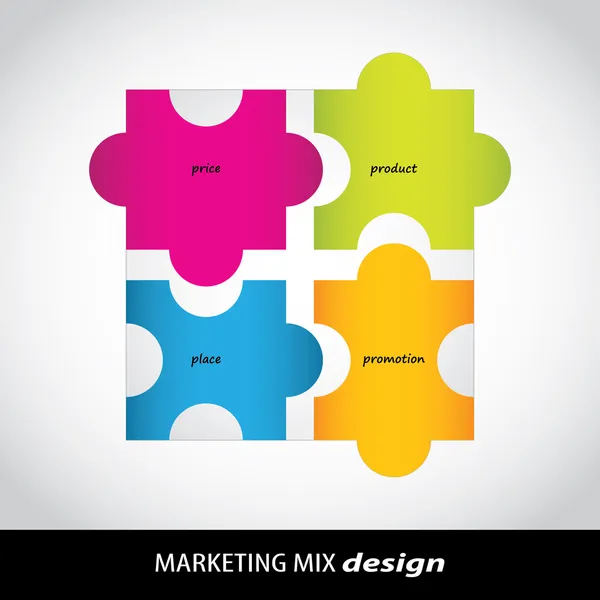 Speciell marketing mix design — Stock vektor