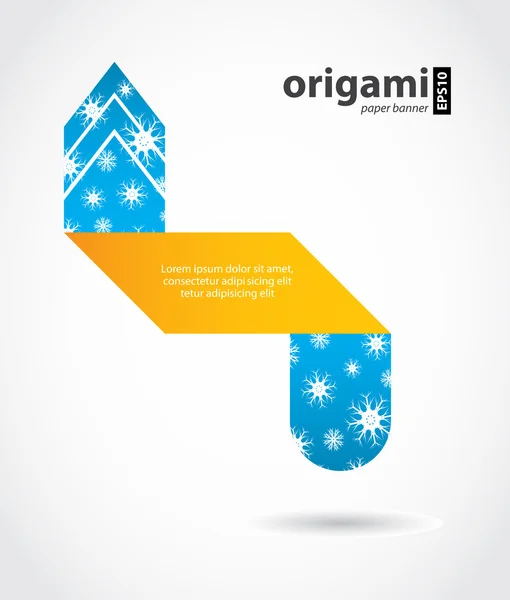 Bulle de discours abstraite origami avec design de Noël — Image vectorielle