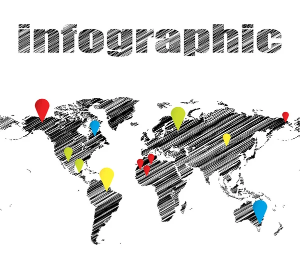 Mapa desenhado à mão especial — Vetor de Stock