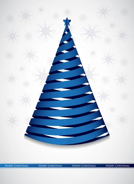 Joyeux ruban de Noël conception de l'arbre de papier — Image vectorielle