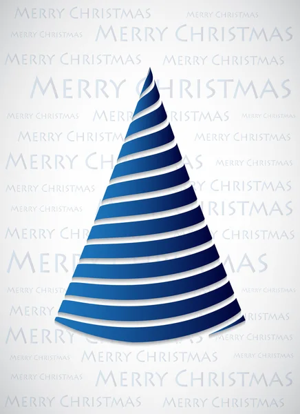 Speciale albero di Natale blu realizzato con nastri blu — Vettoriale Stock