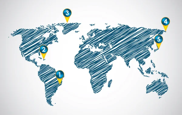 Mapa vetorial com desenho especial — Vetor de Stock