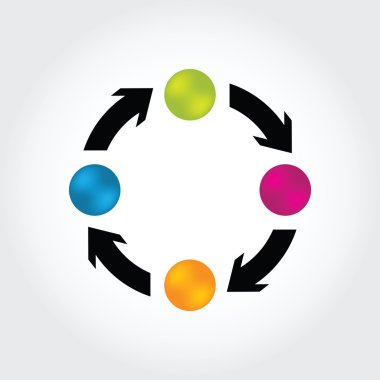 Özel iş geçmişi ile okları ve düğme