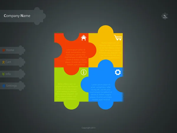 Corporate Website-Vorlage, kreatives Puzzle-Design — Stockvektor